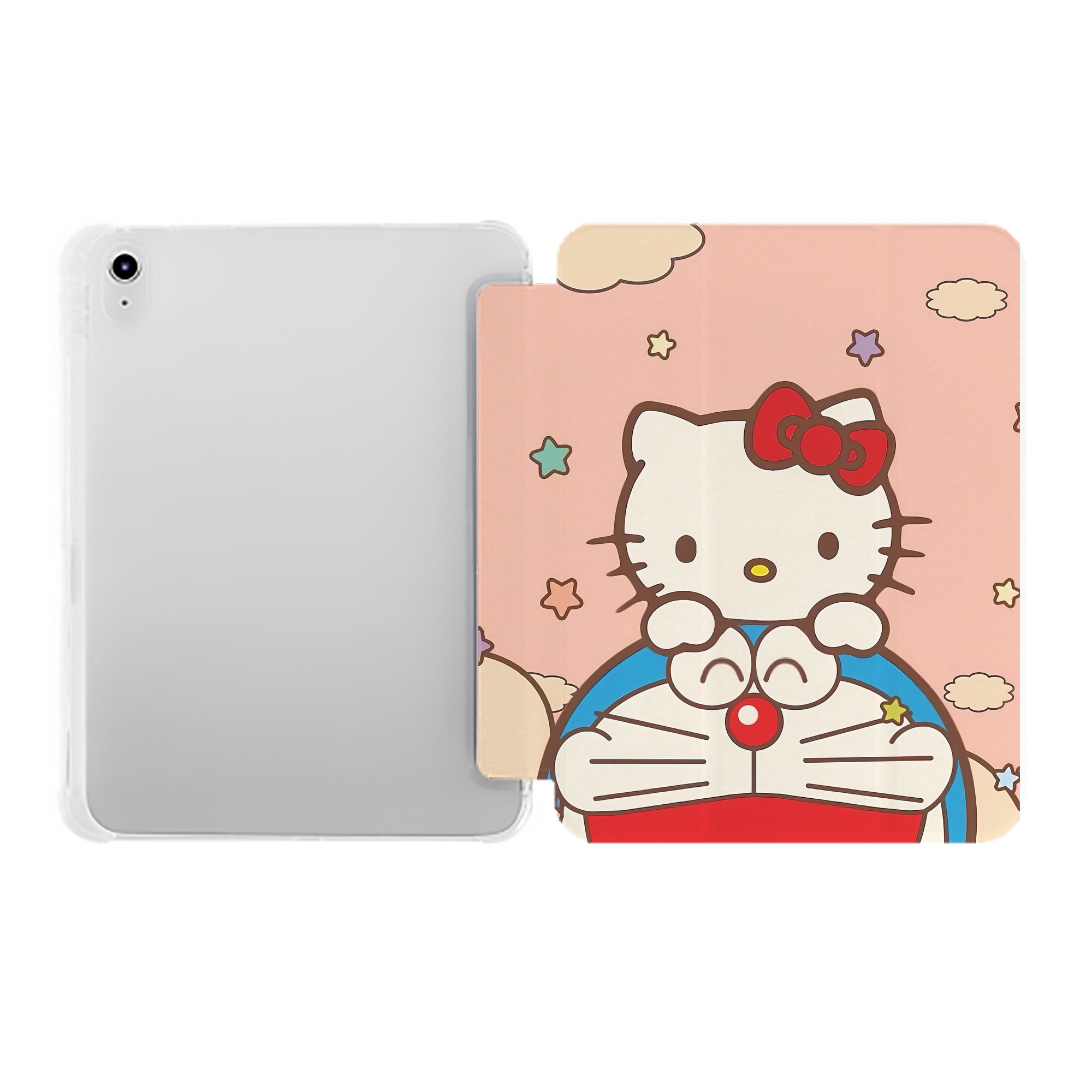 （画像用） ドラえもん Doraemon IPad ケース ペン収納付き 三つ折りスタンド PUレザー×シリコン 対応機種9.5/10.5/10.9インチ